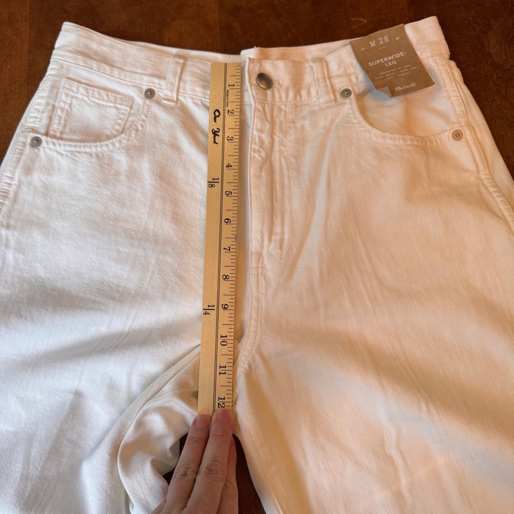 Madewell Jeans Women 28 White Superwide-Leg High-Rise Full-Length Cotton NS899 - Picture 9 of 12